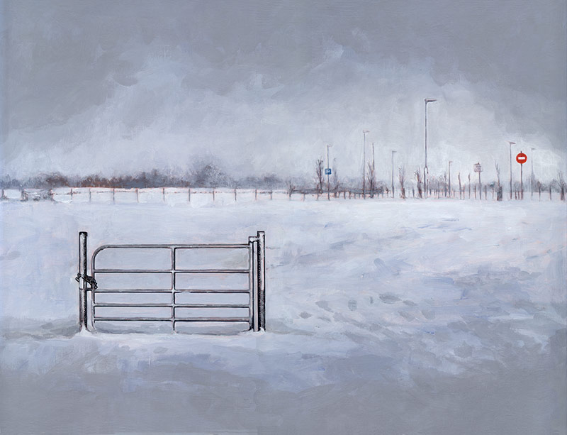 acrylic winter landscape painting